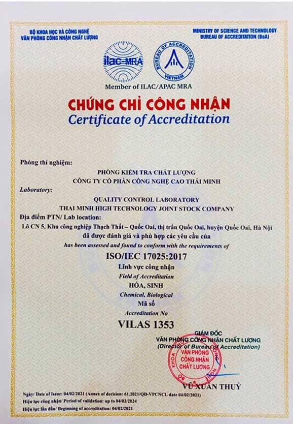 Chứng nhận phòng kiểm nghiệm đạt ISO/IEC 17025,