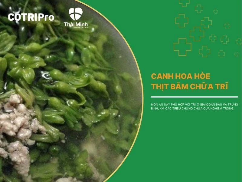 Hoa hòe trong bữa ăn