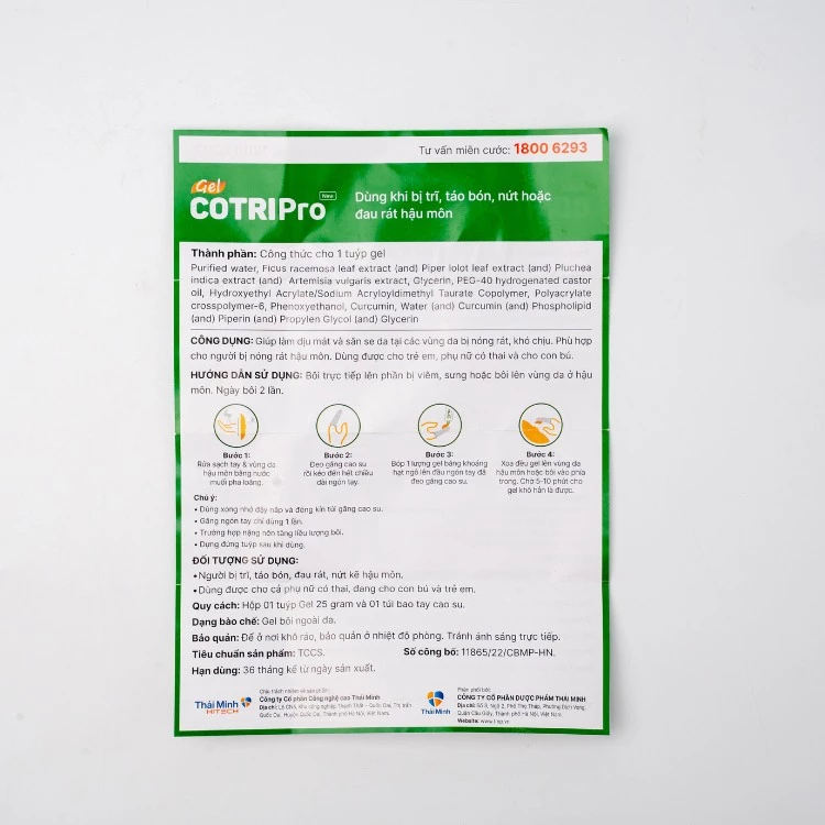 hướng dẫn sử dụng cotripro gel