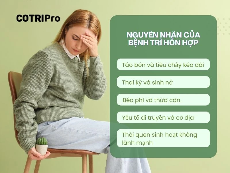 5 nguyên nhân gây trĩ hỗn hợp