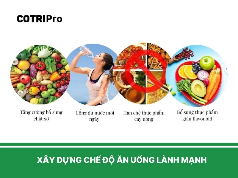 Ăn uống lành mạnh giúp ngừa trĩ nội độ 1