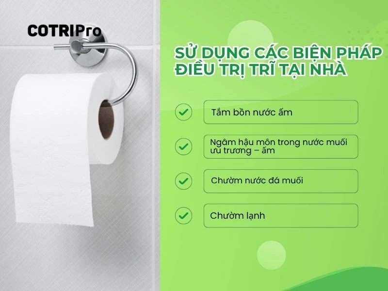 Chườm hậu môn với đá lạnh giảm viêm
