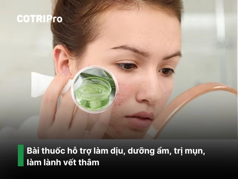 Hỗ trợ trị mụn, dưỡng da với gel nha đam