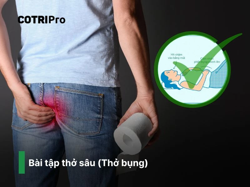 Bài tập thở sâu chữa bệnh trĩ.