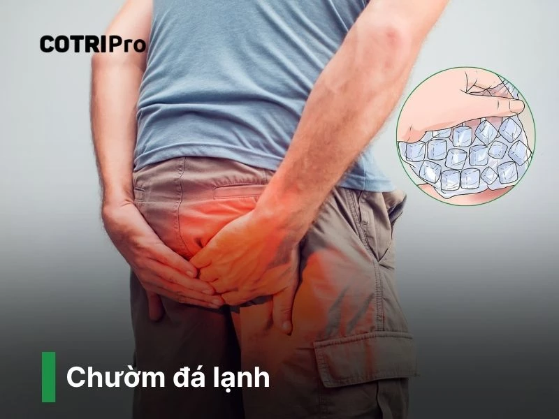 Chườm đá lạnh trị trĩ