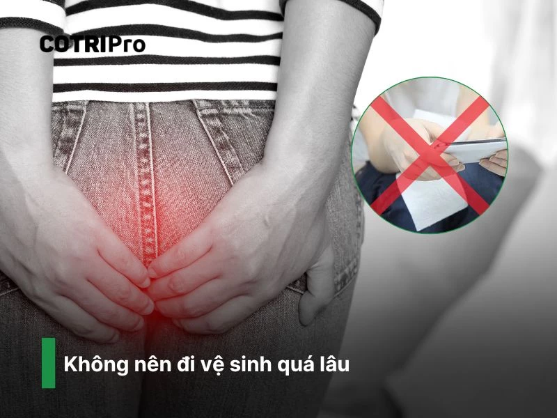 Ngồi vệ sinh lâu gây trĩ
