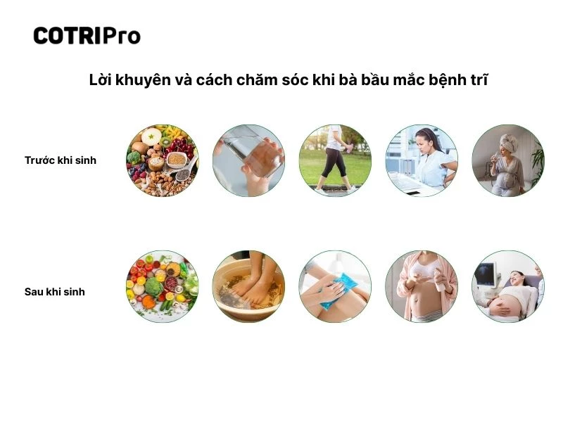 Lời khuyên cho bà bầu mắc trĩ