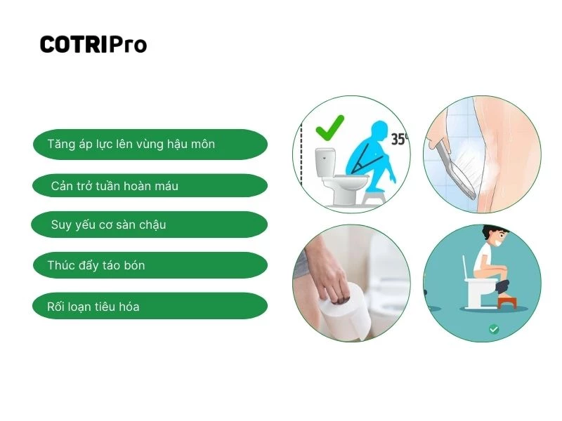 Đi vệ sinh đúng cách ngừa trĩ