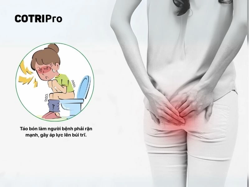 Táo bón khiến trĩ trở nặng