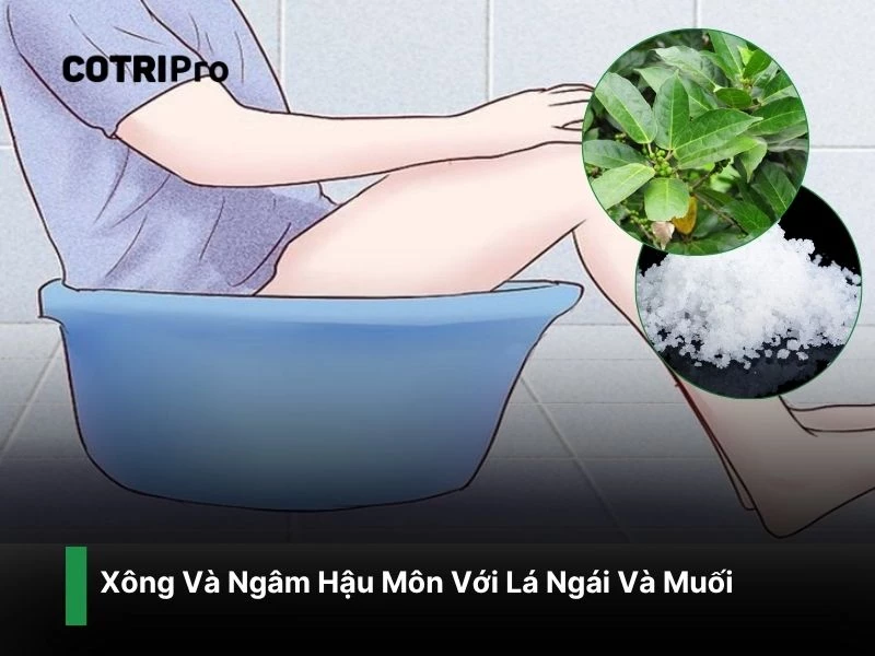 Xông hậu môn kết hợp lá ngái và muối